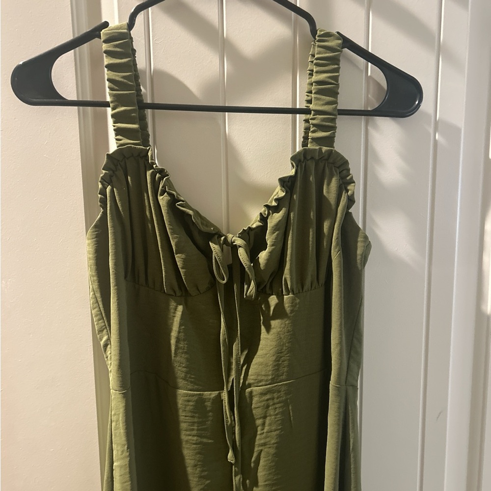 Olive Green Sleeveless Dress